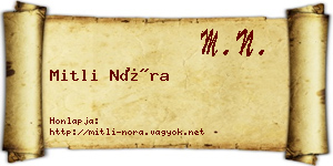 Mitli Nóra névjegykártya